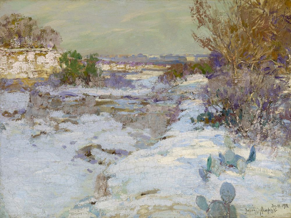 Snow in the Rock Quarry - by Julian Onderdonk