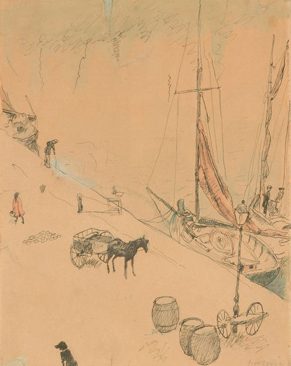 The Quay - by Jules Pascin