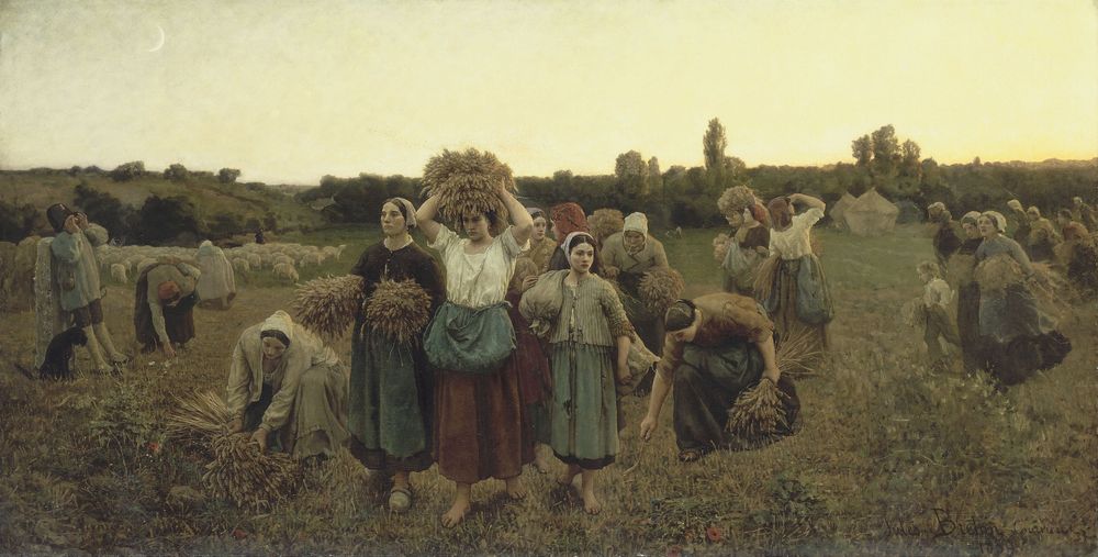 Calling in the Gleaners - by Jules Breton