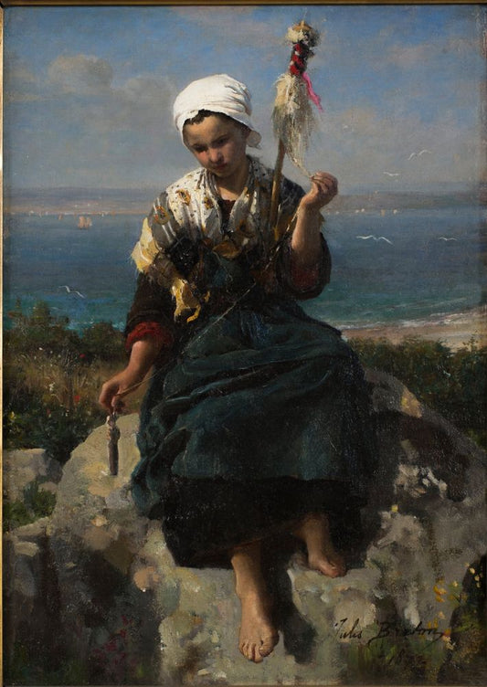 The Flax Spinner - by Jules Breton