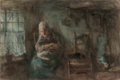 Oude vissersvrouw - by Jozef Israëls