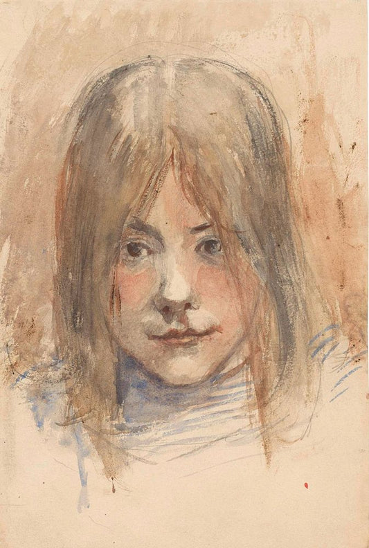 Portret van een meisje - by Jozef Israëls