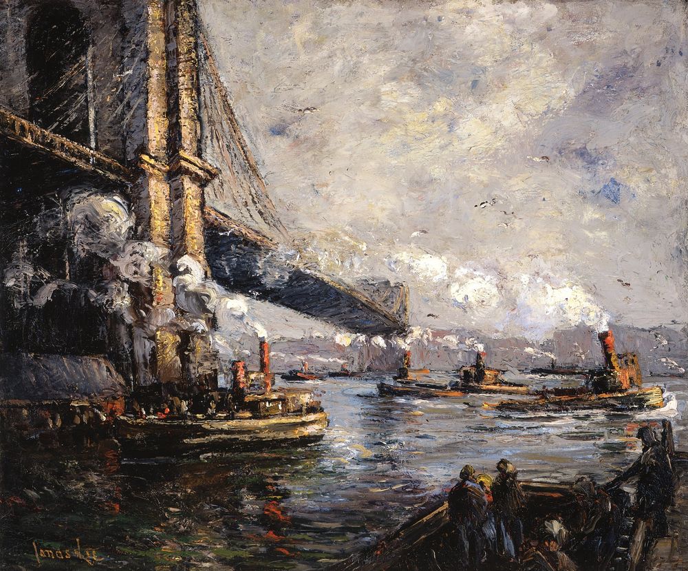 Bridge and Tugs - by Jonas Lie