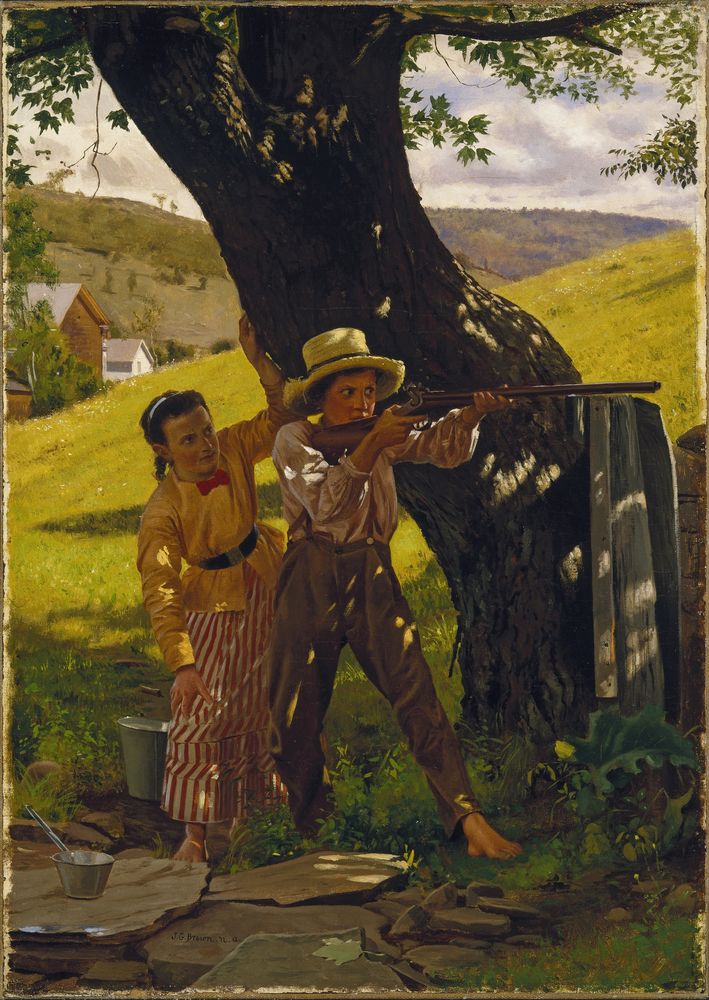 A Sure Shot - by John George Brown