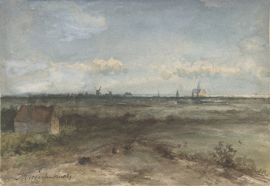 View of Haarlem from the Dunes - by Johan Hendrik Weissenbruch