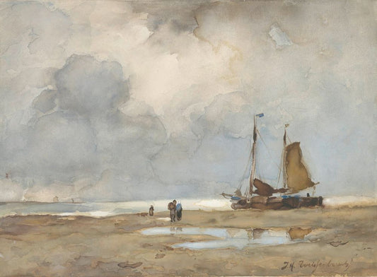 Strandgezicht - by Johan Hendrik Weissenbruch