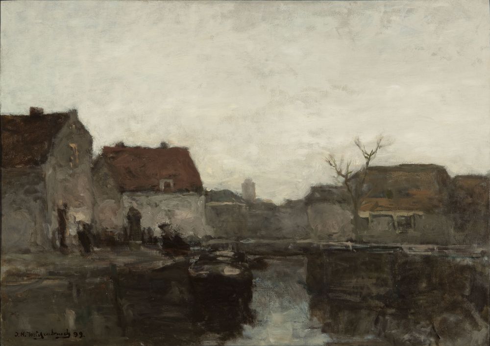 A Gray Day in Holland - by Johan Hendrik Weissenbruch