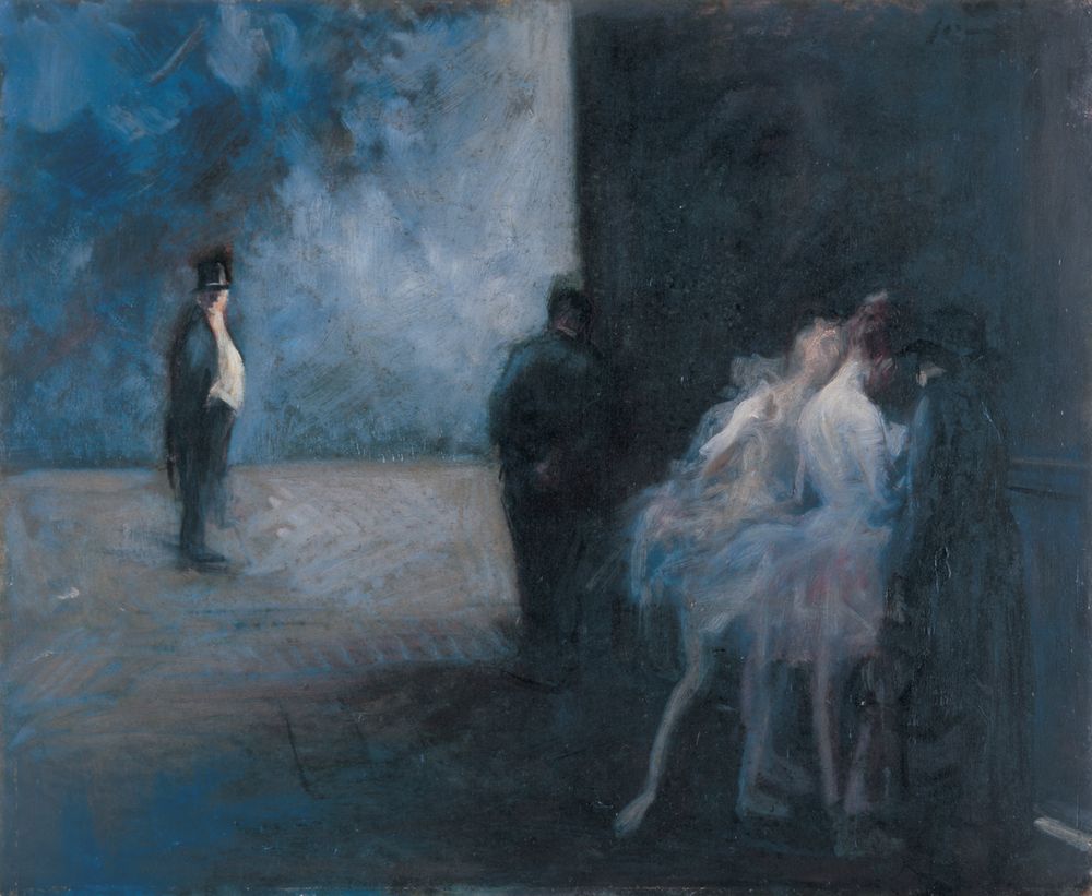 Backstage―Symphony in Blue - by Jean-Louis Forain