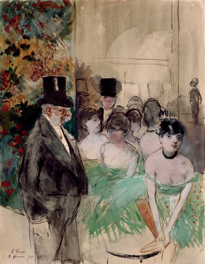 Intermission. On Stage - by Jean-Louis Forain