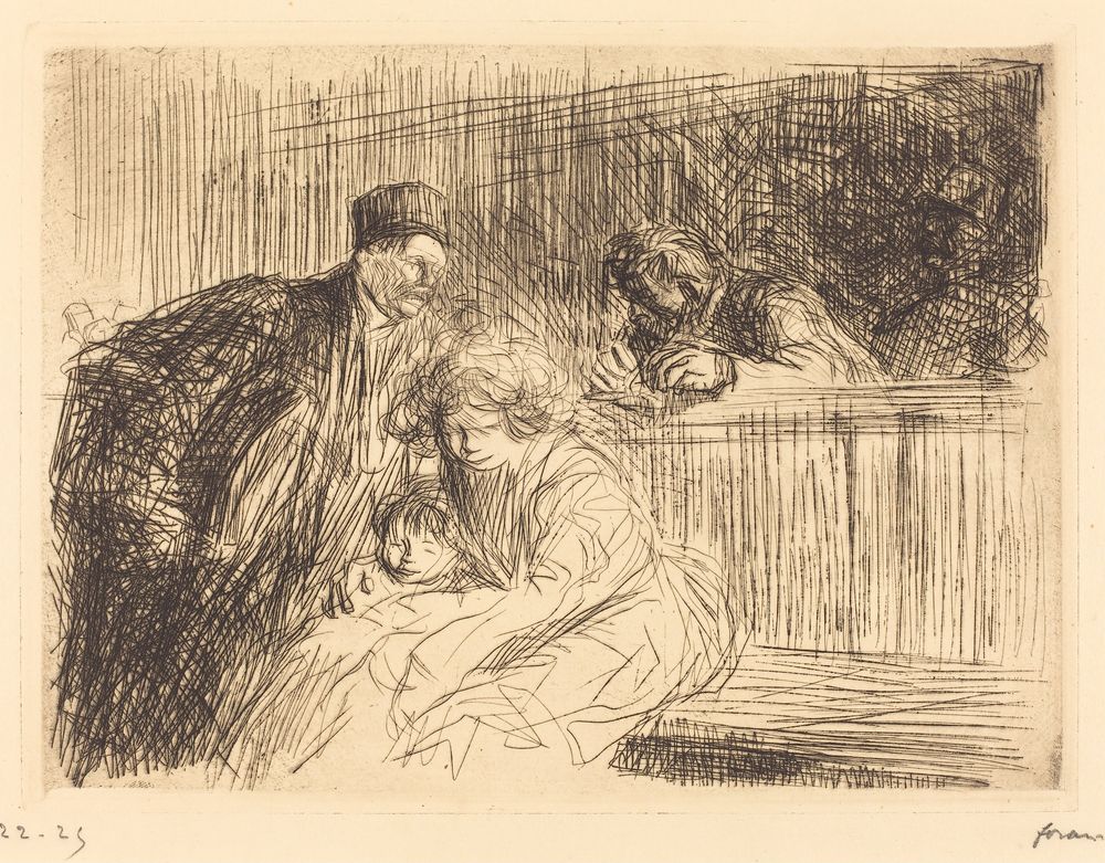 The Lawyer Talking to the Prisoner (second plate) - by Jean-Louis Forain