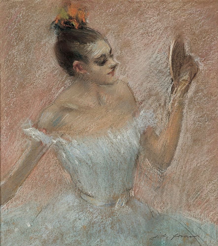 Dancer with a Mirror - by Jean-Louis Forain