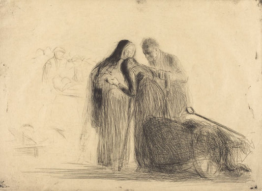 Lourdes, the Paralytic (second plate) - by Jean-Louis Forain