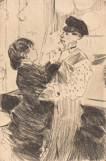 Knotting the Cravat - by Jean-Louis Forain