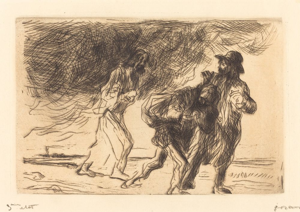 The Road to Emmaus (first plate) - by Jean-Louis Forain