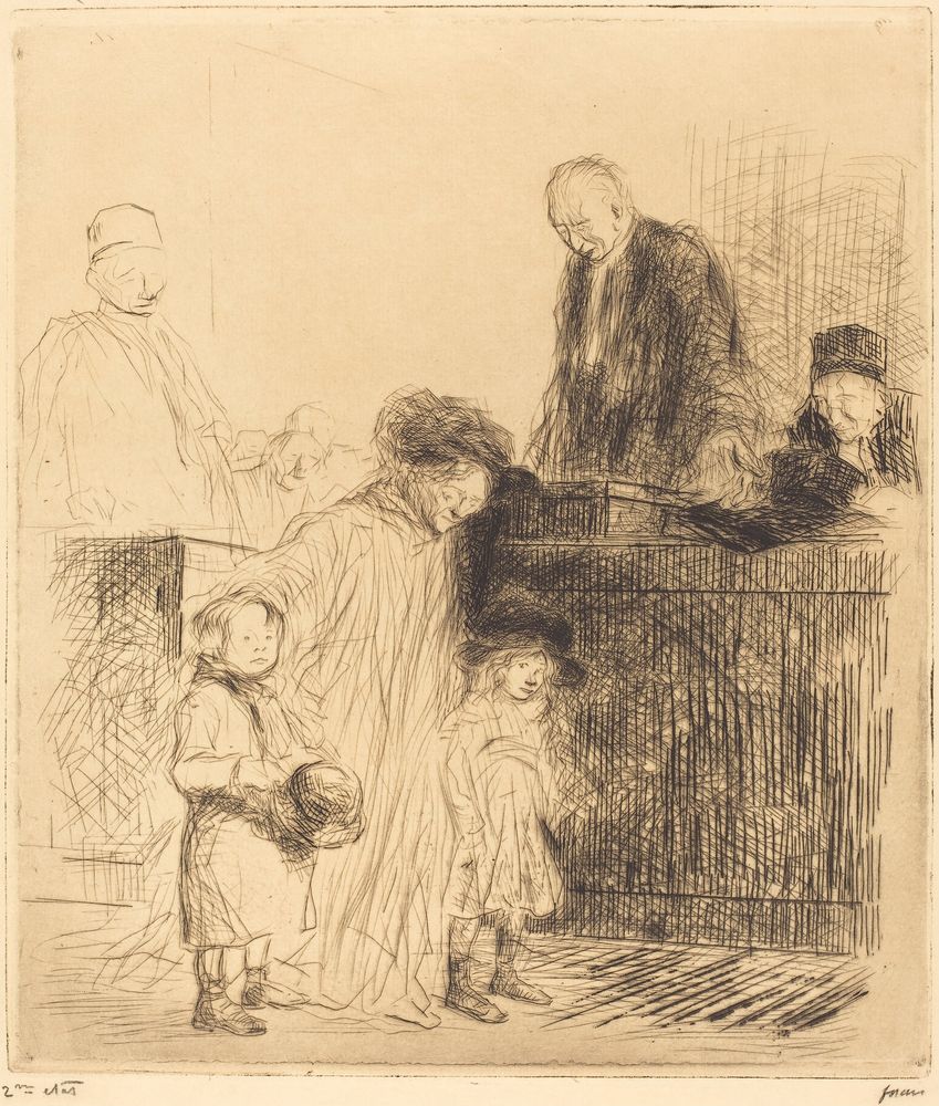 Coming Out of the Hearing (first plate) - by Jean-Louis Forain