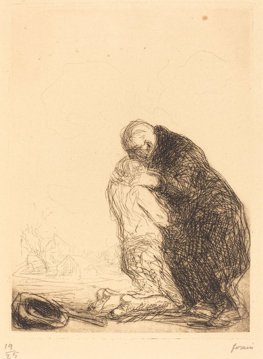 The Return of the Prodigal Son (third plate) - by Jean-Louis Forain