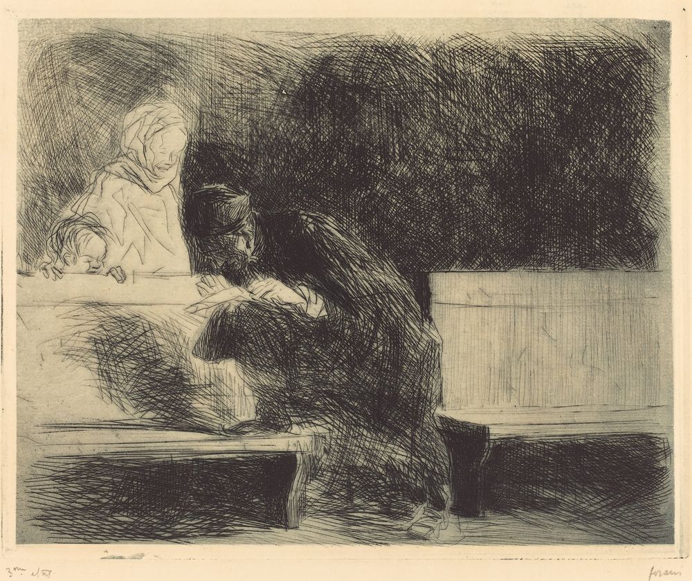 Lawyer Going through a Brief - by Jean-Louis Forain