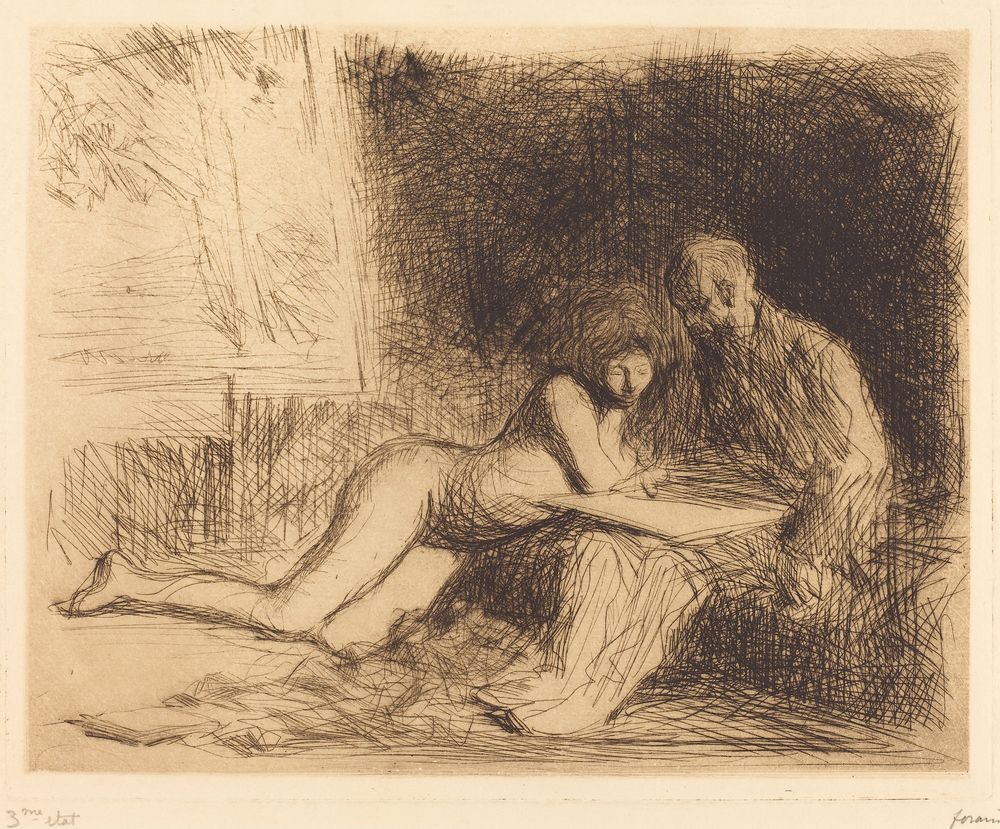 The Model's Rest (fourth plate) - by Jean-Louis Forain