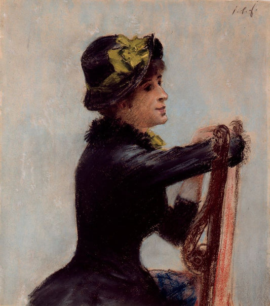 Young Woman with a Hat - by Jean-Louis Forain