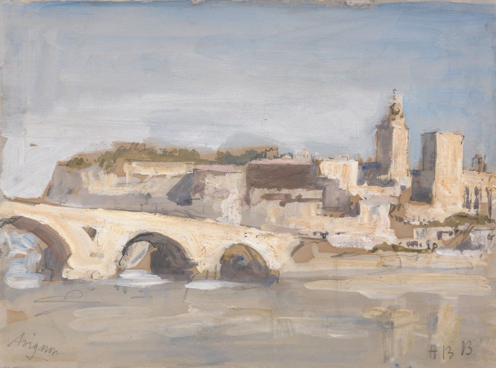 Avignon: Bridge over a River - by Hercules Brabazon Brabazon