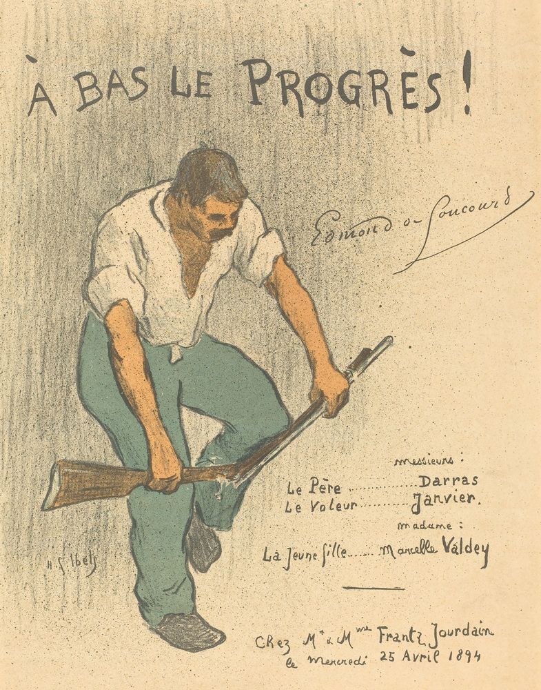 A Bas Le Progrès! - by Henri-Gabriel Ibels