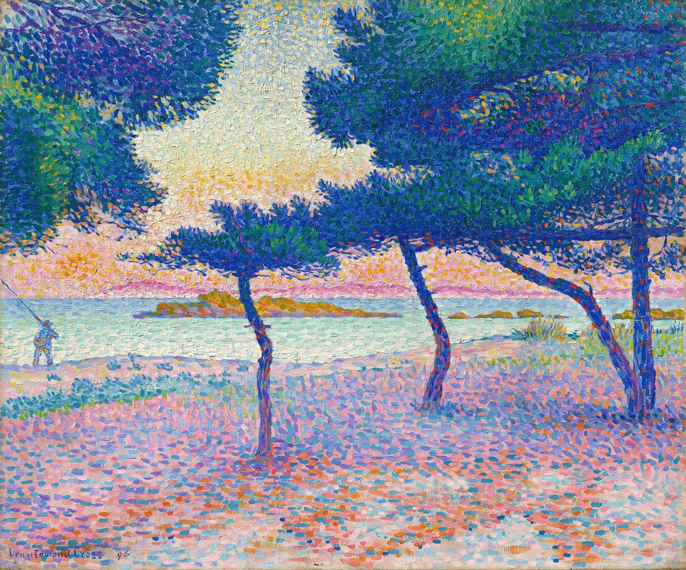 The Beach at Saint-Clair - by Henri-Edmond Cross