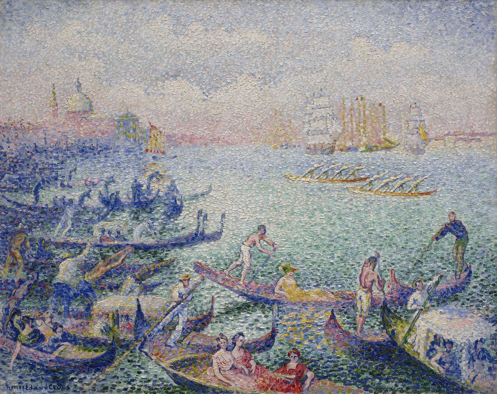 Regatta in Venice - by Henri-Edmond Cross