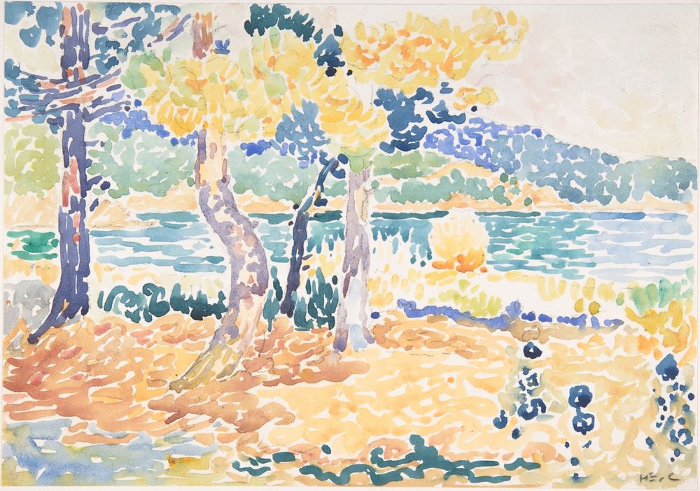 Pines on the Coastline - by Henri-Edmond Cross