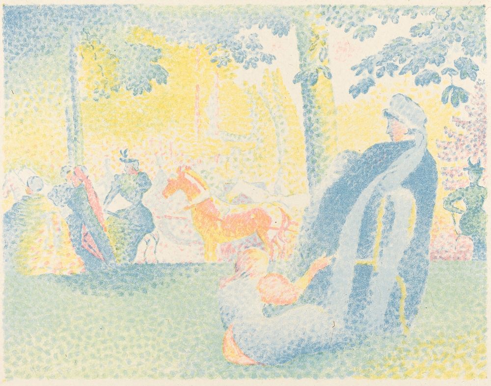 In the Park - by Henri-Edmond Cross