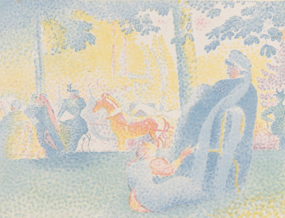 Aux Champs Elysées - by Henri-Edmond Cross