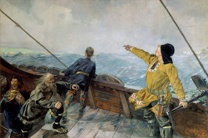 Leiv Eirikson discovering America - by Christian Krohg