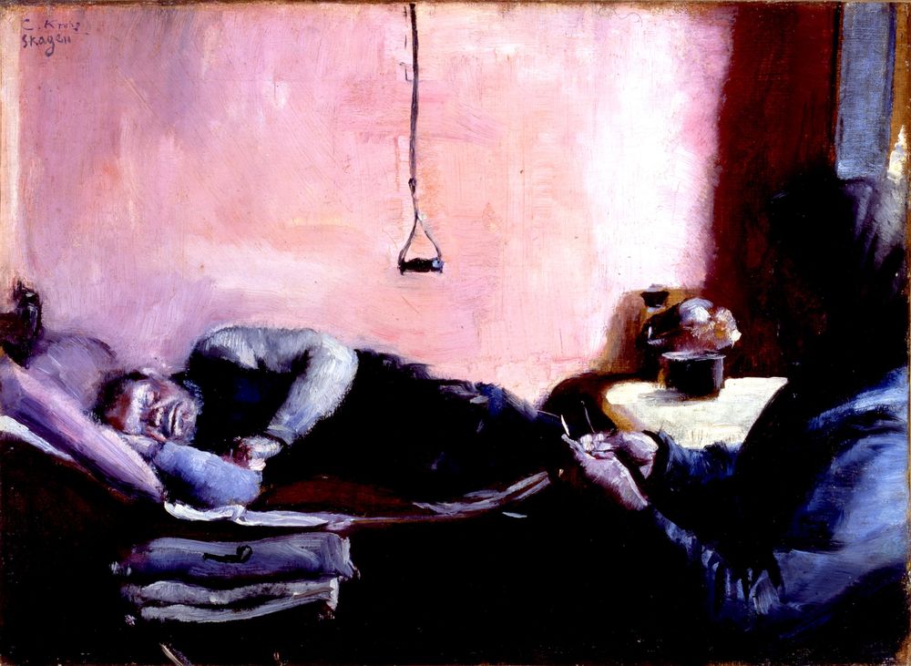 Niels Gaihede's afternoon nap - by Christian Krohg