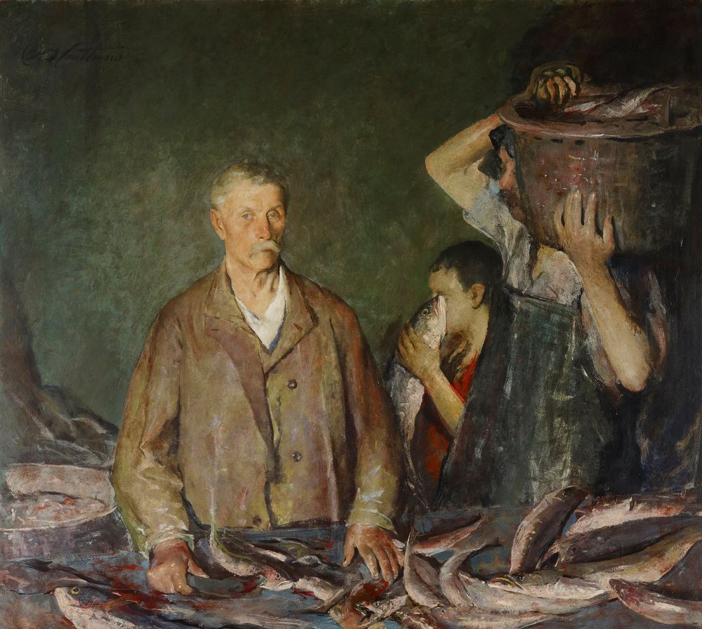 Provincetown Fisherman (Cleaning Fish) - by Charles Webster Hawthorne