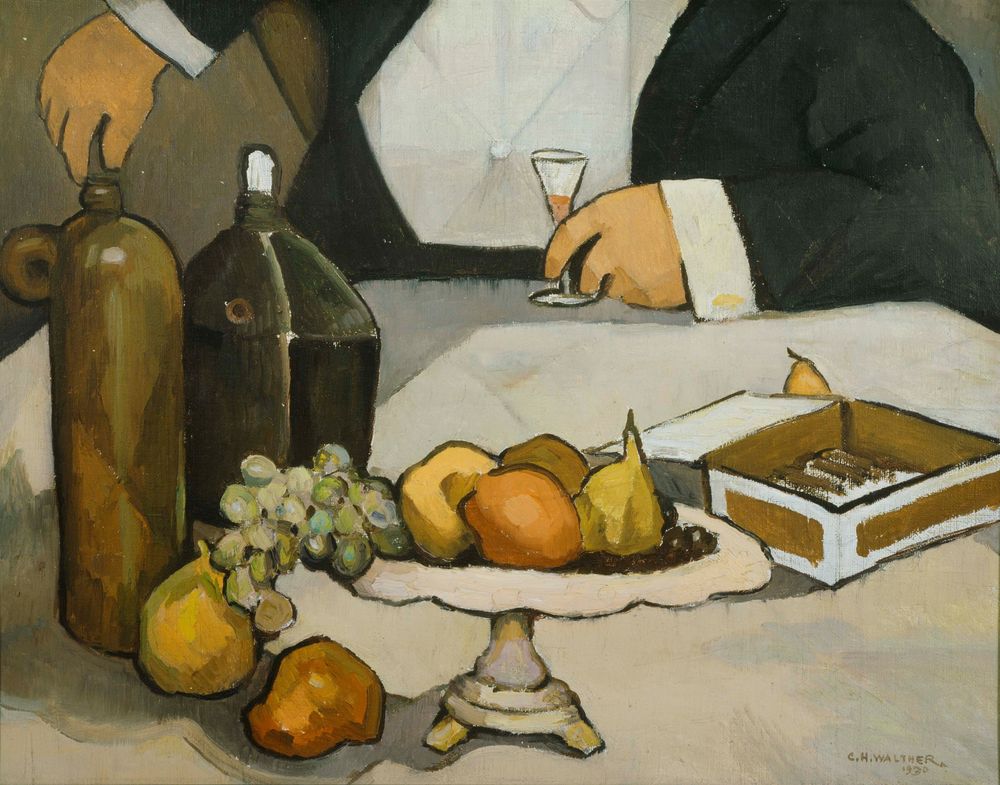 Fruit and Bottles - by Charles H. Walther