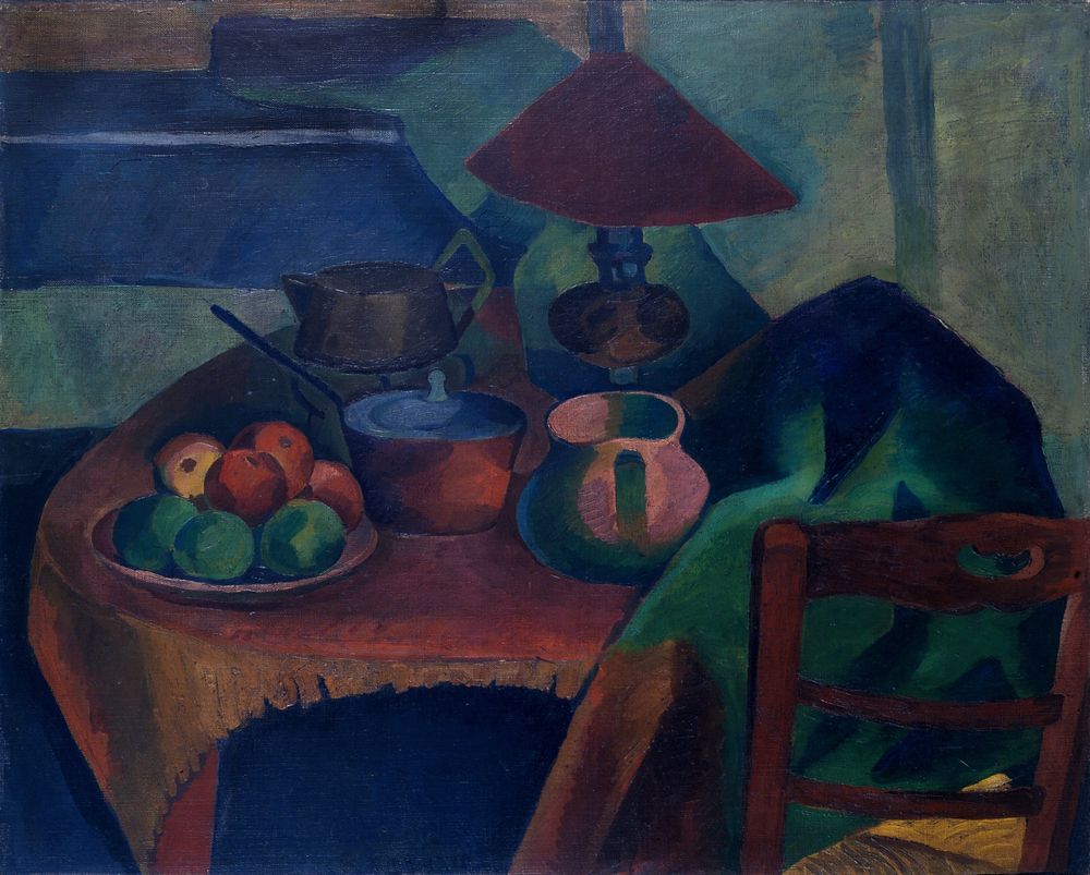 Still-Life with a Lamp - by Bohumil Kubišta