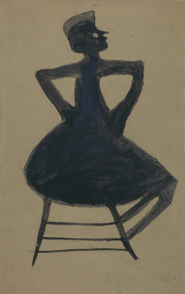 Untitled (Seated Woman) - by Bill Traylor