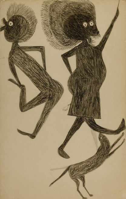 Untitled (Man, Woman, and Dog) - by Bill Traylor