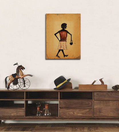 Untitled (Woman Walking with Handbag) - by Bill Traylor