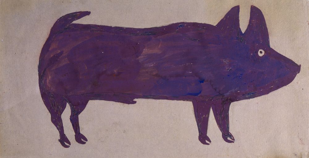 Untitled [Pig] - by Bill Traylor