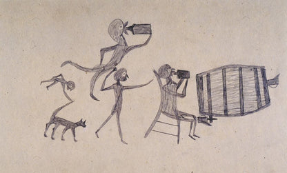 Untitled [Exciting Event with Keg] - by Bill Traylor