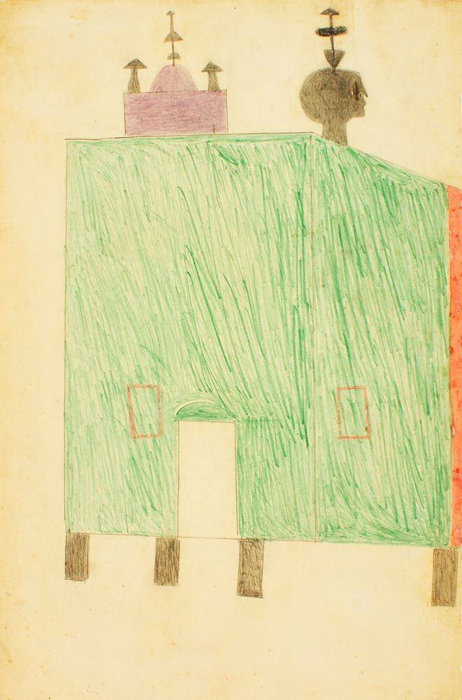 Untitled [Elaborate Building] - by Bill Traylor