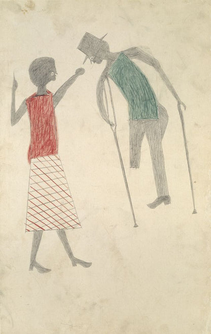 Untitled (Couple Fighting) - by Bill Traylor