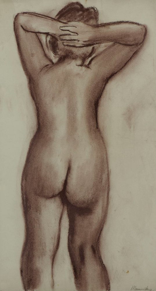 Female Nude, Back View - by Bernard Meninsky