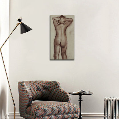 Female Nude, Back View - by Bernard Meninsky