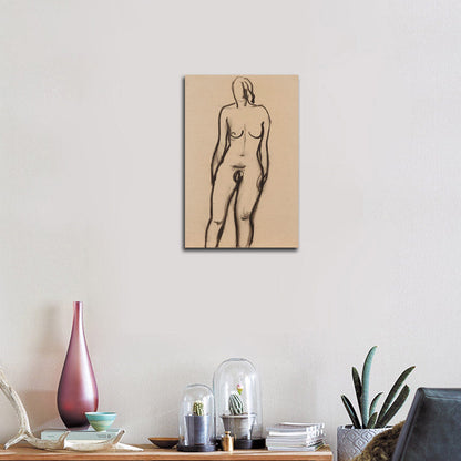 Standing Female Nude - by Bernard Meninsky