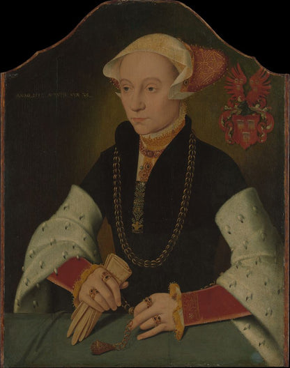 Portrait of a Woman of the Slosgin Family of Cologne - by Barthel Bruyn the Younger