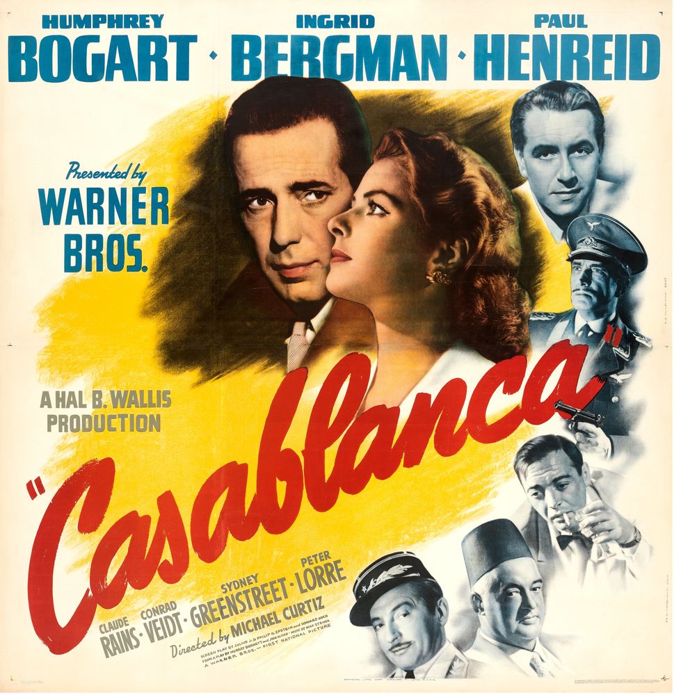 Casablanca (Warner Bros., 1942). Movie Poster Reprint