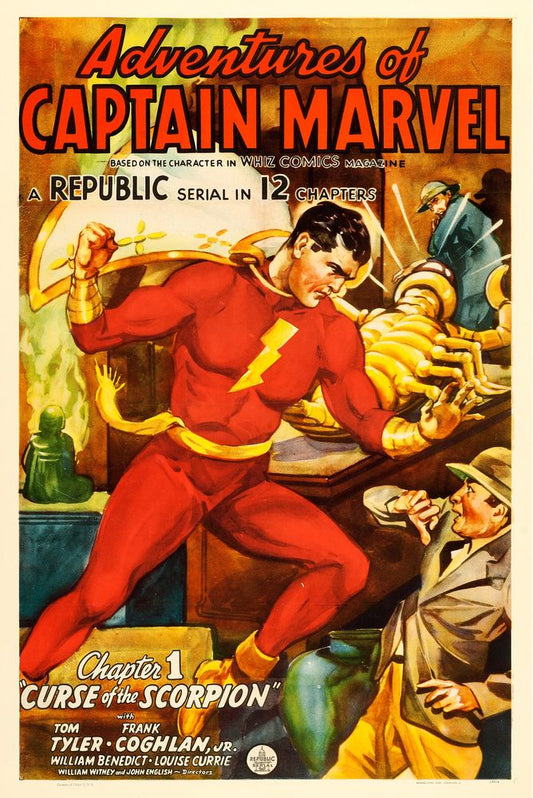 Adventures of Captain Marvel (Republic, 1941). Poster, Chapter 1--"Curse of the Scorpion."