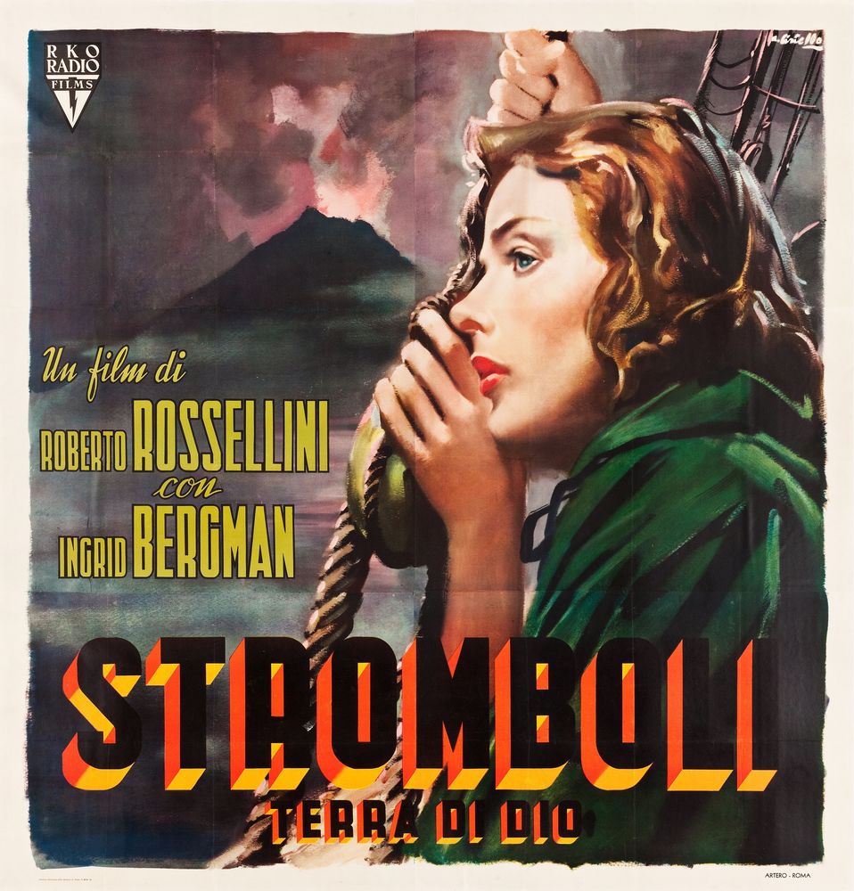 Stromboli (RKO, 1950). Italian Poster, Averardo Ciriello Artwork. Movie Poster Reprint