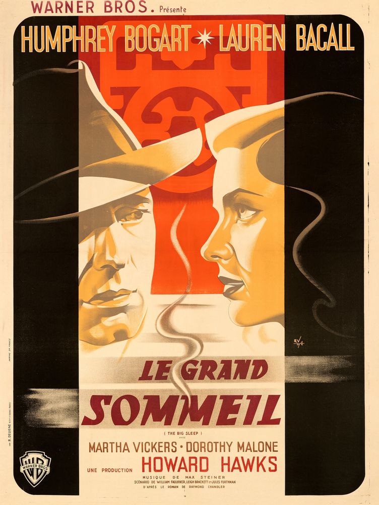 The Big Sleep (Warner Bros., 1947). French Poster, Rocher Vacher Artwork. Movie Poster Reprint